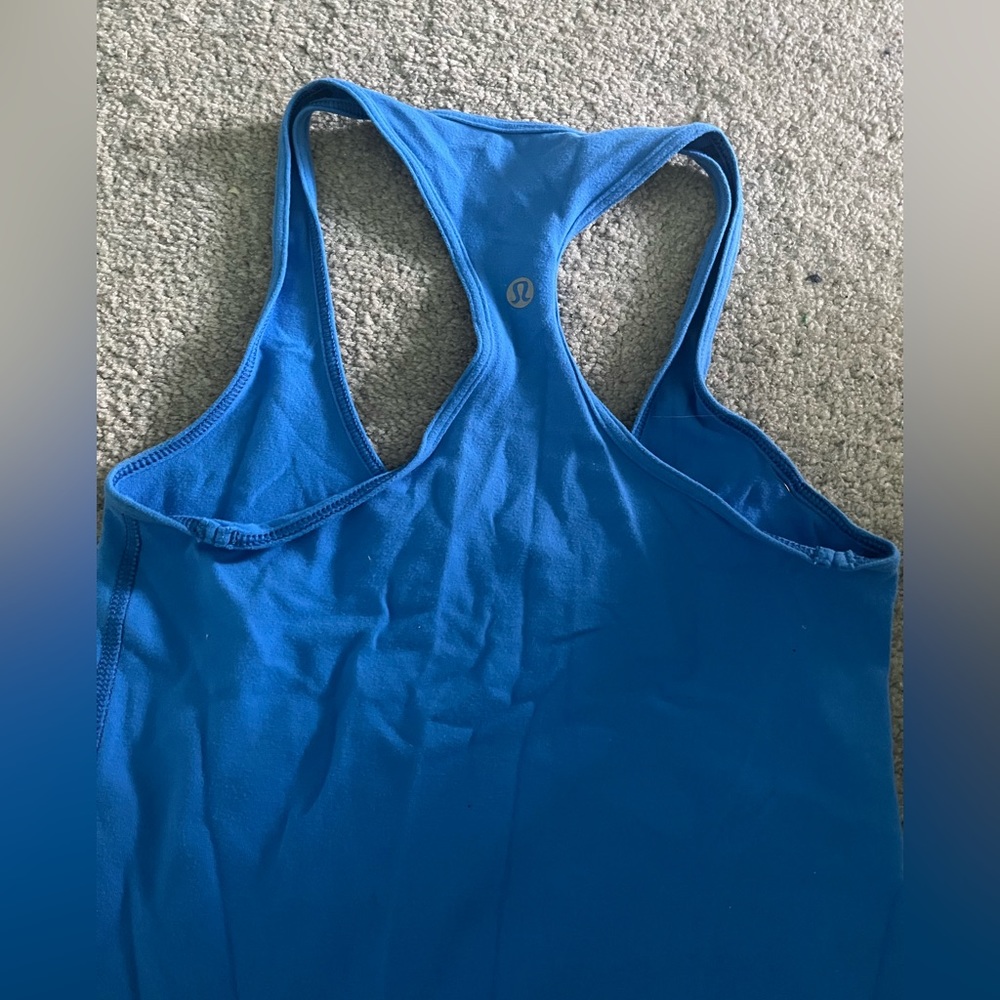Blue Lululemon cool racer back tank top